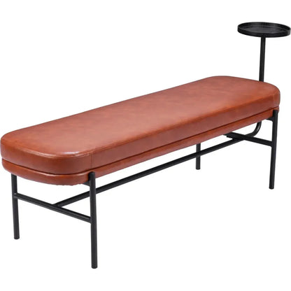 Ploce Wood and Steel Brown Bench - LOOMLAN - Zuo Modern - Bedroom Benches