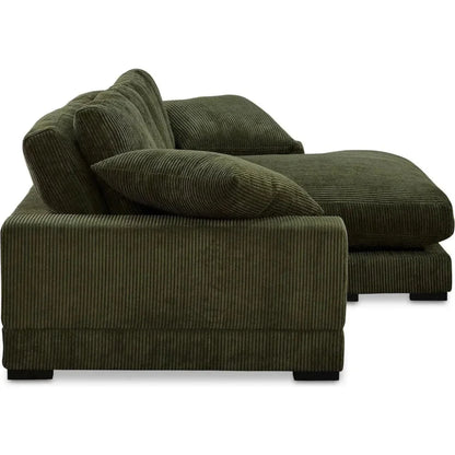 Plunge Performance Fabric Green Sectional-Modular Sofas-Moe's Home-LOOMLAN