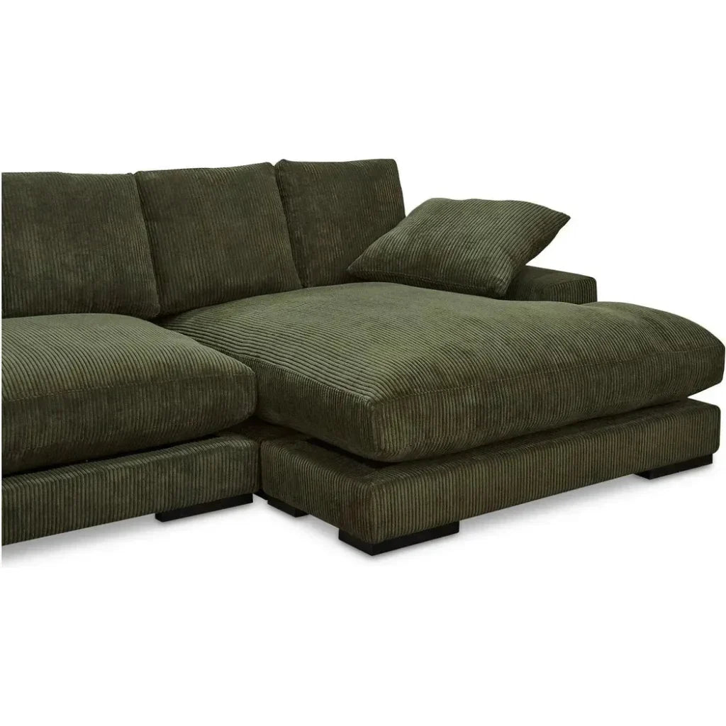 Plunge Performance Fabric Green Sectional-Modular Sofas-Moe's Home-LOOMLAN