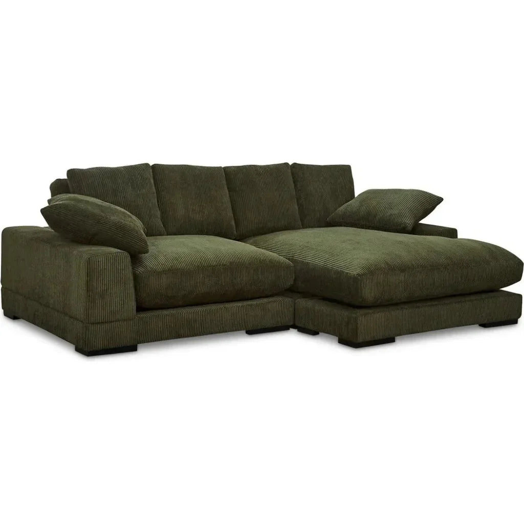 Plunge Performance Fabric Green Sectional-Modular Sofas-Moe's Home-LOOMLAN