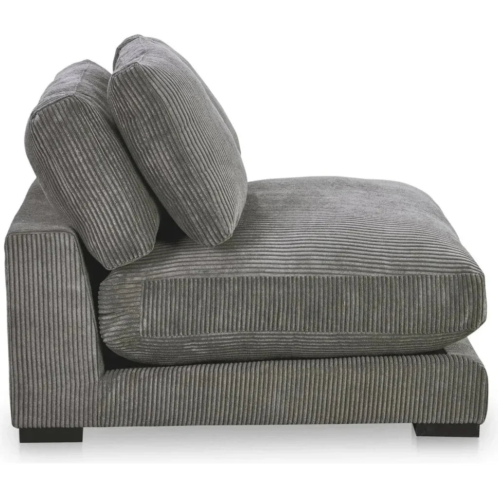 Plunge Performance Fabric Grey Slipper Chair-Modular Components-Moe's Home-LOOMLAN
