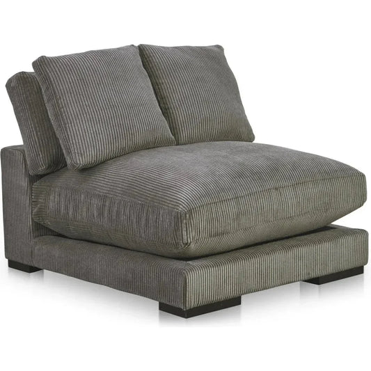 Plunge Performance Fabric Grey Slipper Chair-Modular Components-Moe's Home-LOOMLAN