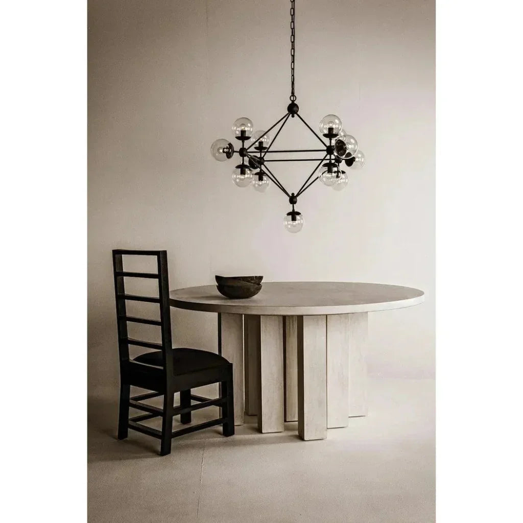 Pluto Black Iron Glass Chandelier