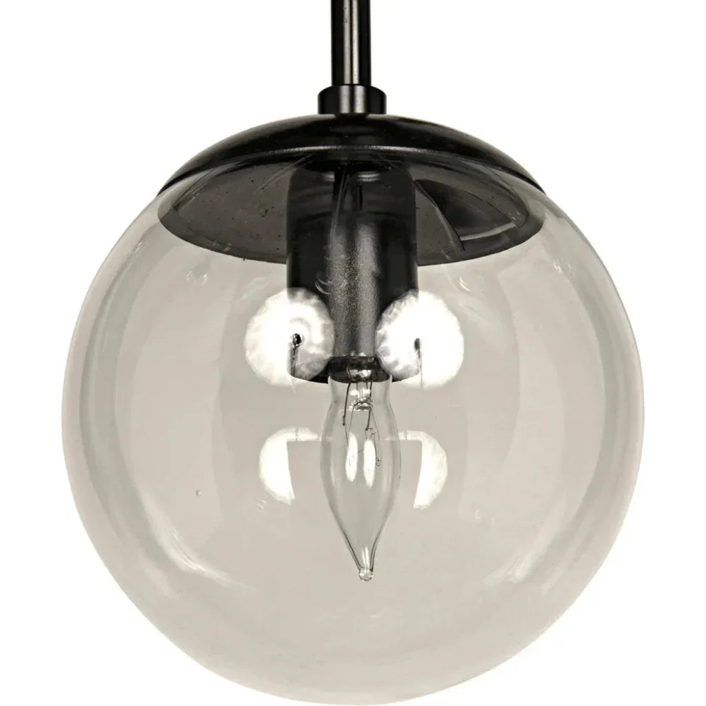 Pluto Black Iron Glass Chandelier