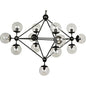 Pluto Black Iron Glass Chandelier