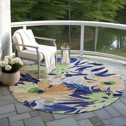 Plyven Blue Washable Indoor - Outdoor Rug - LOOMLAN - LOOMLAN Rugs - Outdoor Rugs