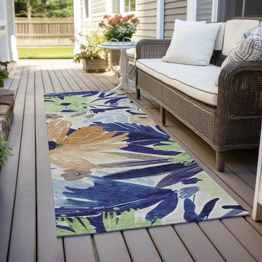 Plyven Blue Washable Indoor - Outdoor Rug - LOOMLAN - LOOMLAN Rugs - Outdoor Rugs