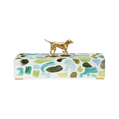 Pointer Hand Painted Multicolor Wooden Box - LOOMLAN - Chelsea House - Boxes & Bowls