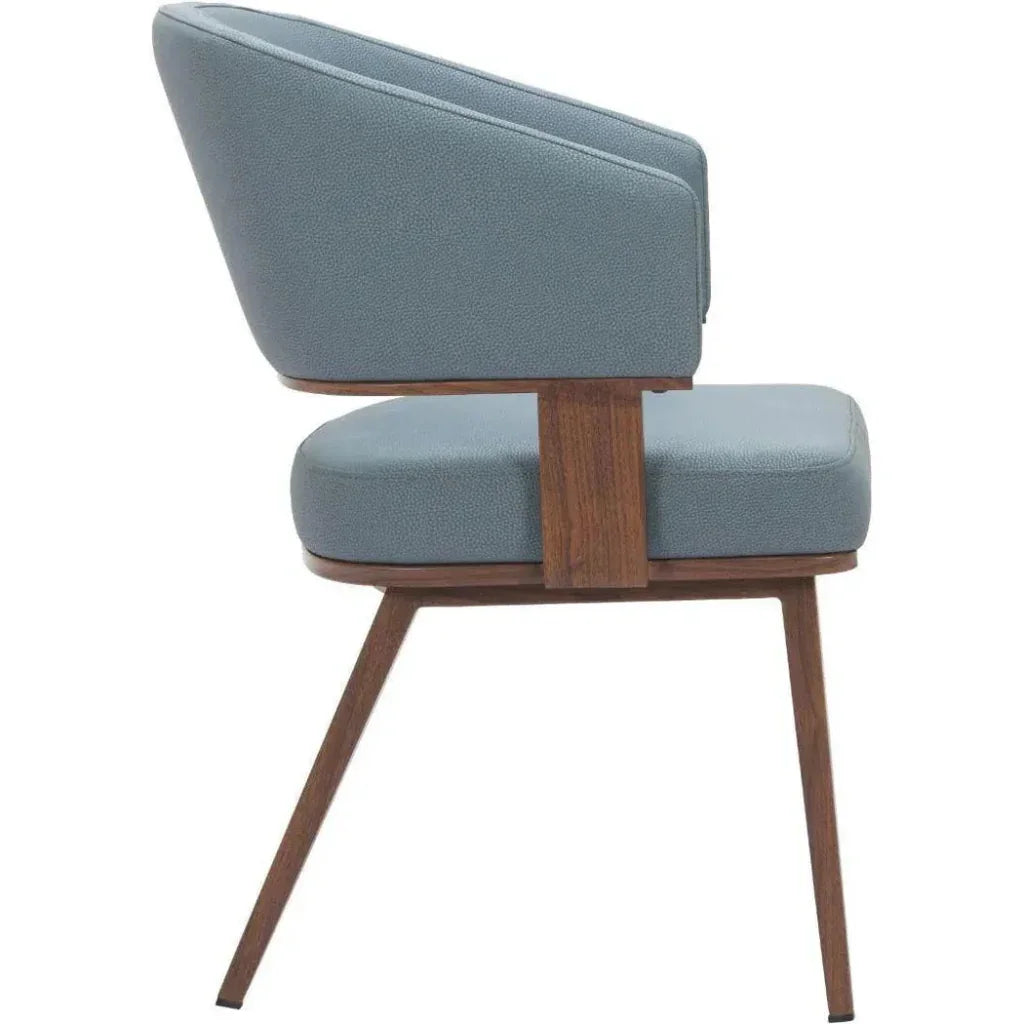 Poise Wood & Steel Blue Dining Arm Chair 2PC - LOOMLAN - Zuo Modern - Dining Chairs