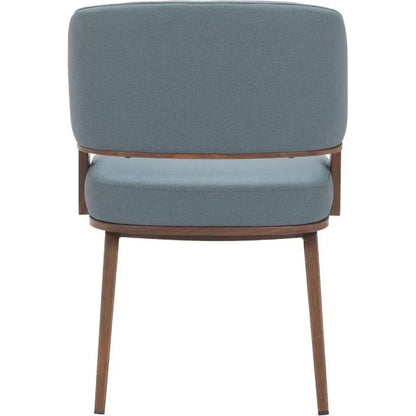 Poise Wood & Steel Blue Dining Arm Chair 2PC - LOOMLAN - Zuo Modern - Dining Chairs