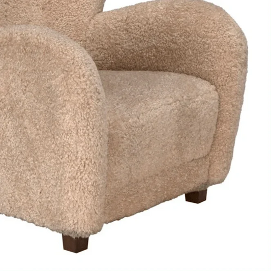 Pola Teddy Fleece Camel Chair - LOOMLAN - Noir - Club Chairs