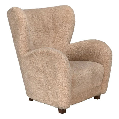 Pola Teddy Fleece Camel Chair - LOOMLAN - Noir - Club Chairs