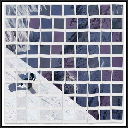 Polaroid Snowboarder Hand Crafted Canvas Art