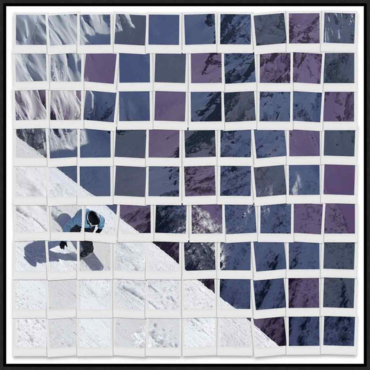 Polaroid Snowboarder Hand Crafted Canvas Art