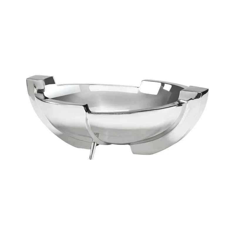 Polished Nickel Finished Contemporary Bowl - LOOMLAN - Wildwood - Boxes & Bowls