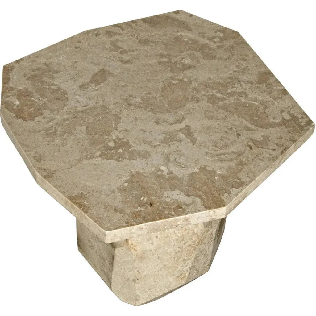 Polyhedron Geometric Marble Side Table