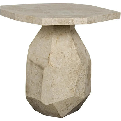 Polyhedron Geometric Marble Side Table