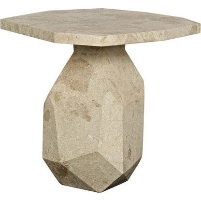 Polyhedron Geometric Marble Side Table