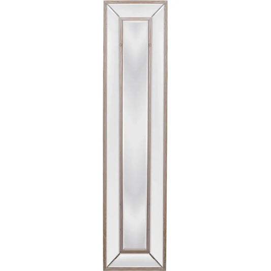 Pompano Wood Brown Vertical Floor Mirror-Floor Mirrors-Bassett Mirror-LOOMLAN