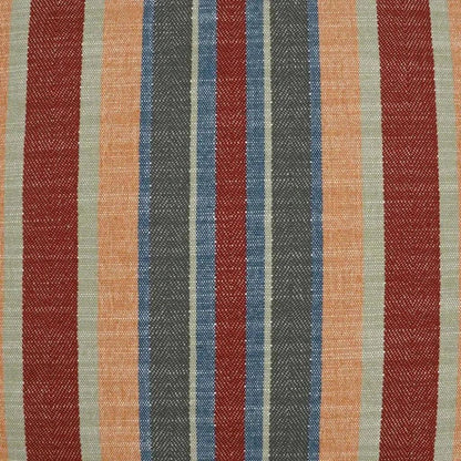 Ponce Lodge Western Chic Stripes Red Large Throw Pillow - LOOMLAN - D.V. Kap - Throw Pillows