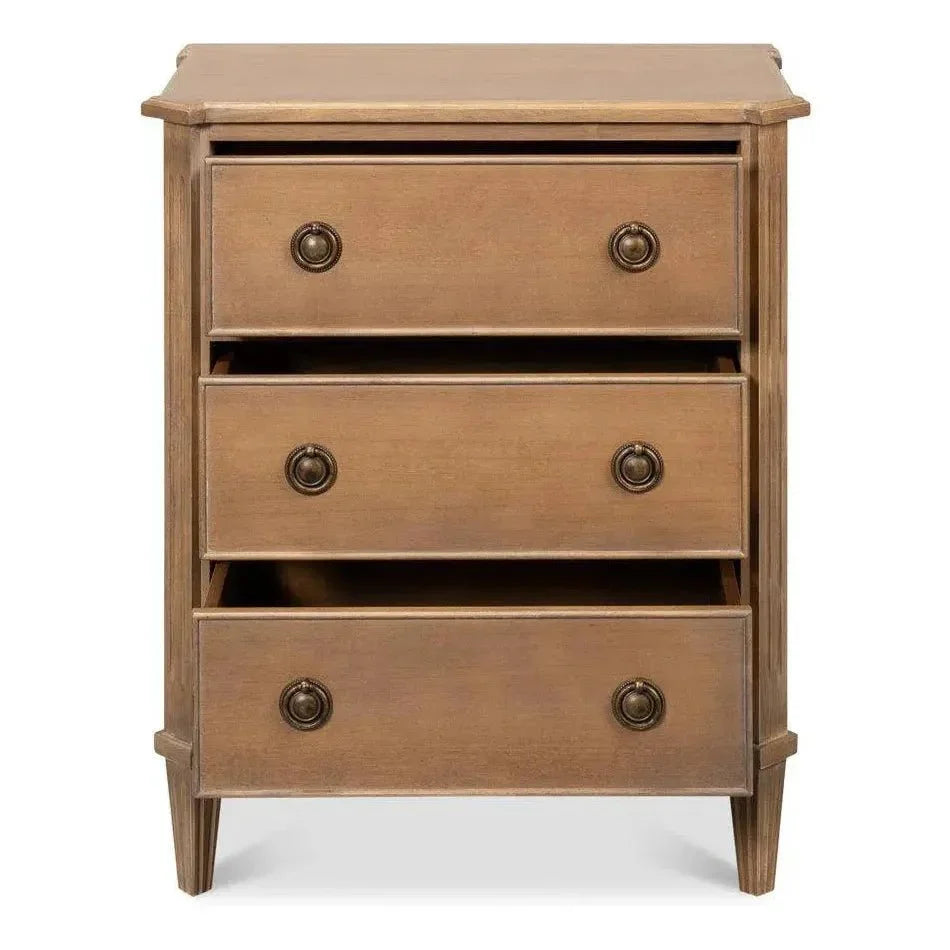 Poppin's Tulip Wood Rectangular Side Table 3 Drawers - LOOMLAN - Side Tables