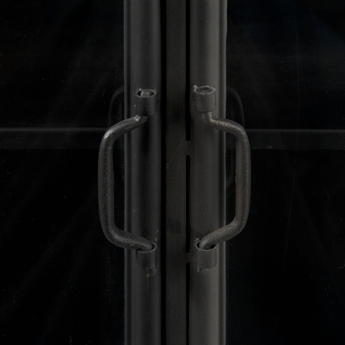 Poppy Glass Door Black Accent Cabinet