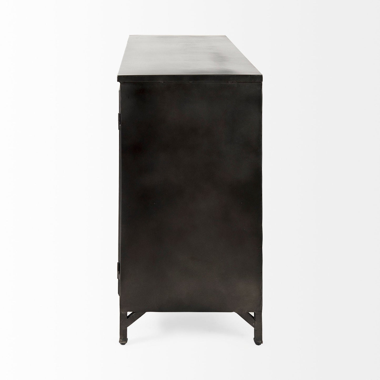 Poppy Glass Door Black Accent Cabinet