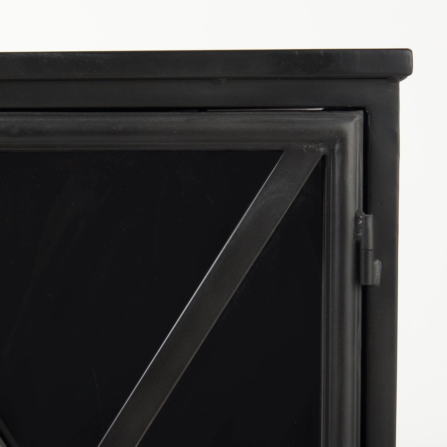 Poppy Glass Door Black Accent Cabinet