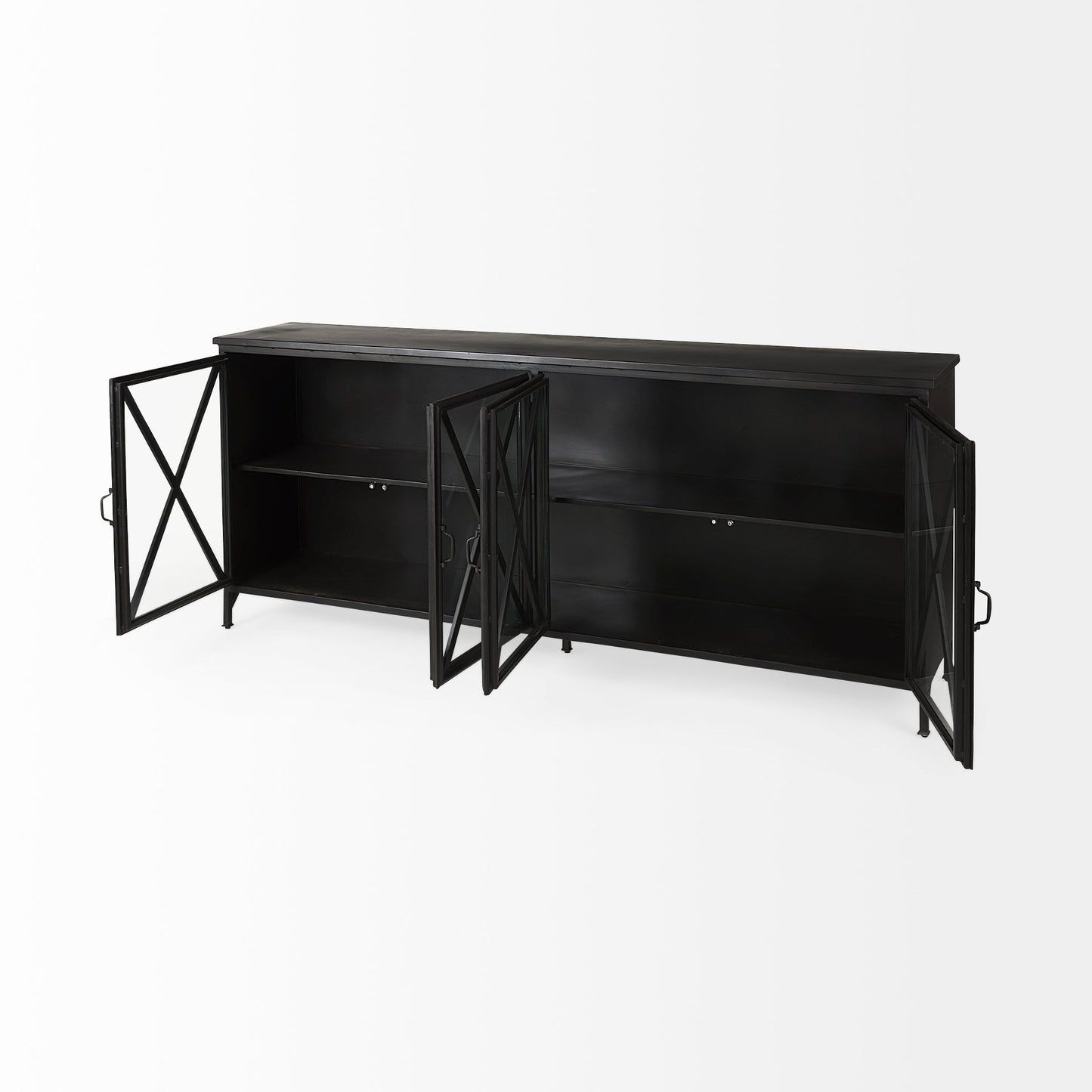 Poppy Glass Door Black Sideboard