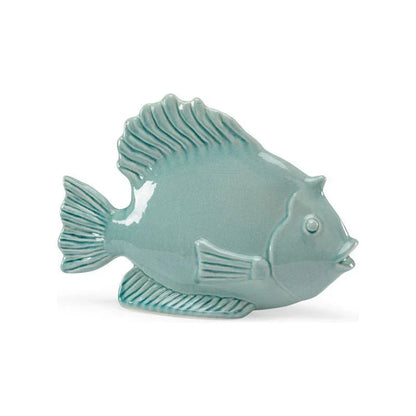 Porcelain Made Celadon Fish Sculpture - LOOMLAN - Chelsea House - Statues & Sculptures