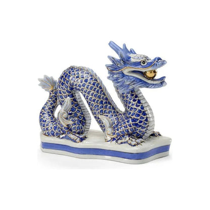Porcelain Made Hand Painted Dragon Sculpture - LOOMLAN - Chelsea House - Statues & Sculptures