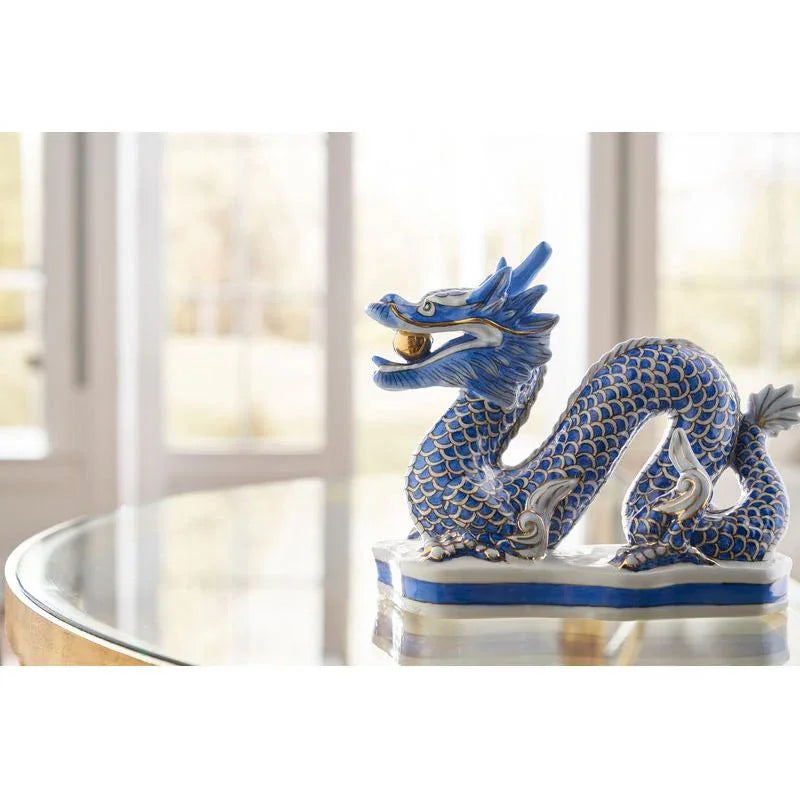 Porcelain Made Hand Painted Dragon Sculpture - LOOMLAN - Chelsea House - Statues & Sculptures