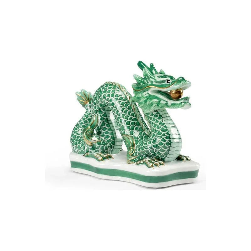 Porcelain Made Hand Painted Dragon Sculpture - LOOMLAN - Chelsea House - Statues & Sculptures