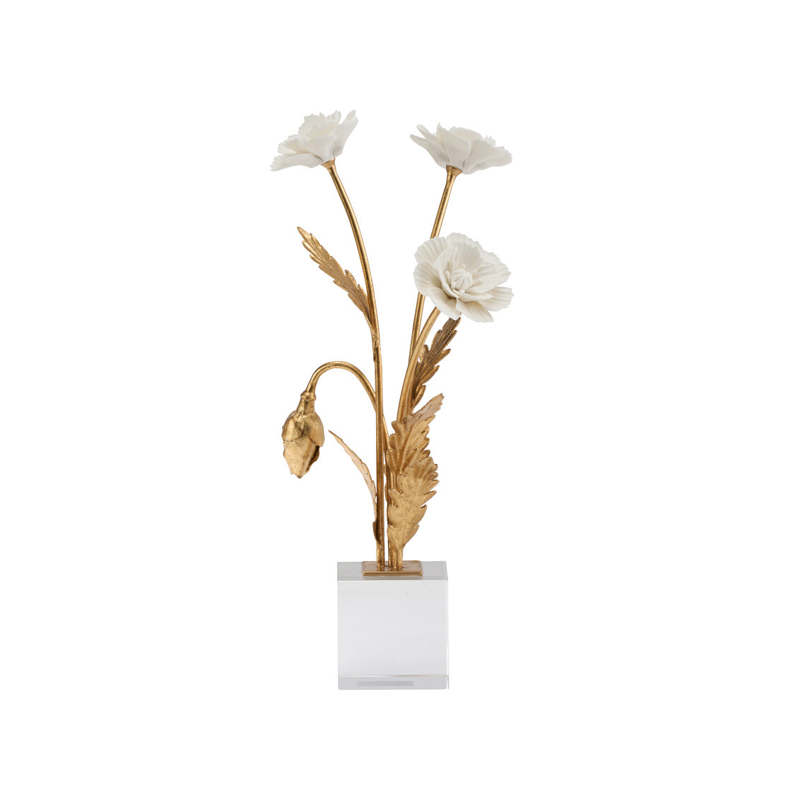 Porcelain Poppie in Crystal Base Sculpture
