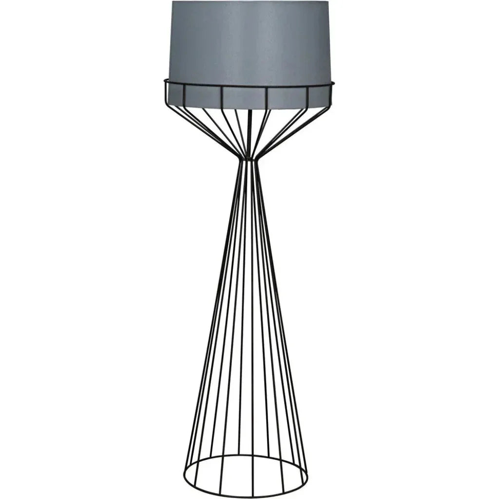 Portal Black Steel Floor Lamp-Floor Lamps-Noir-LOOMLAN