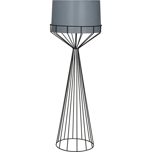 Portal Black Steel Floor Lamp-Floor Lamps-Noir-LOOMLAN