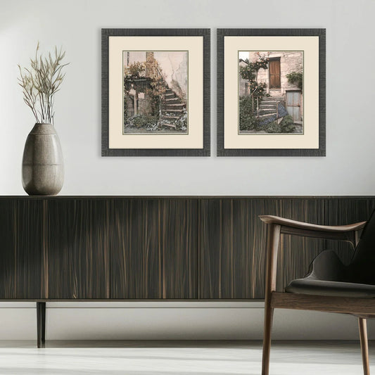 Porte Glass Front Grey Framed Wall Art 2PC