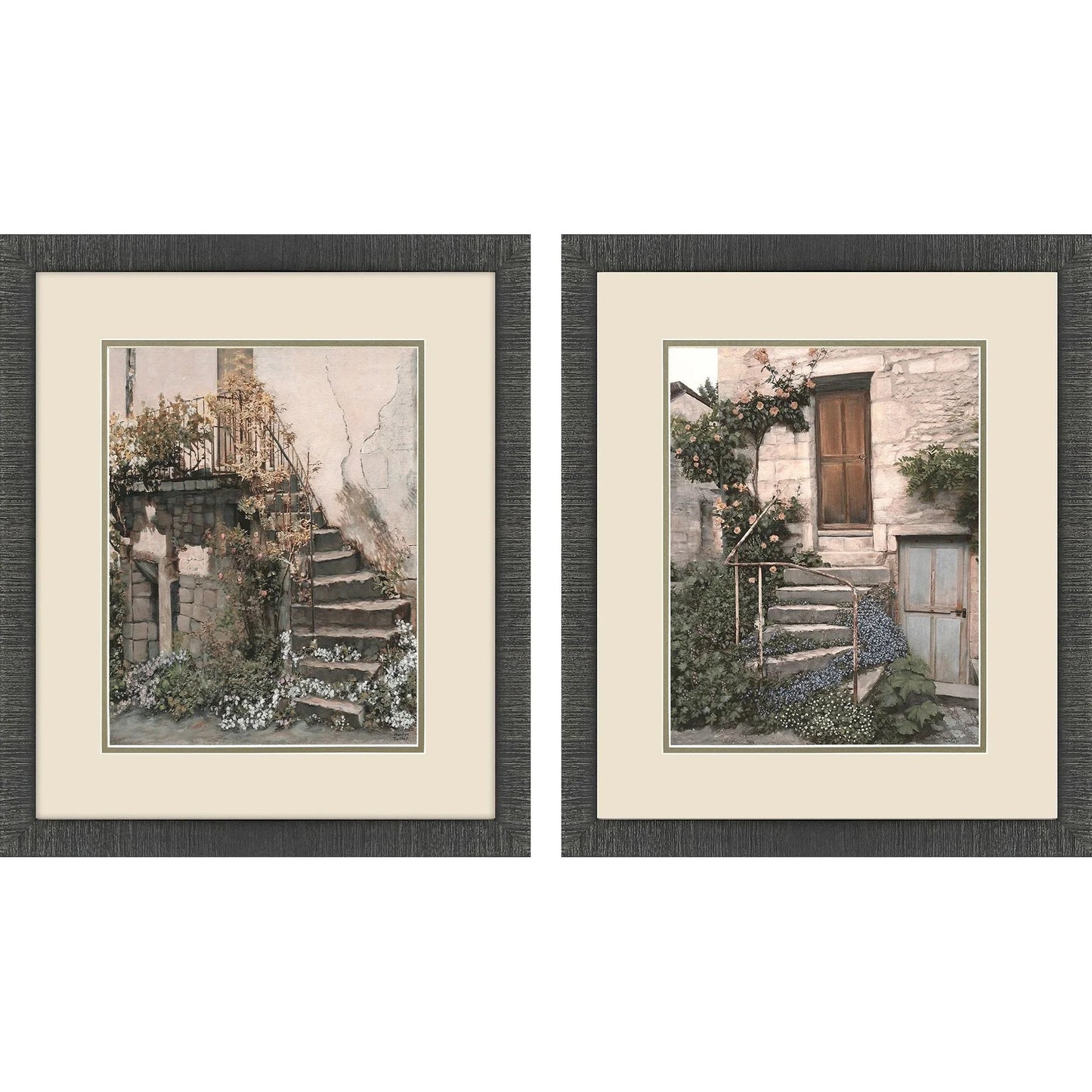 Porte Glass Front Grey Framed Wall Art 2PC
