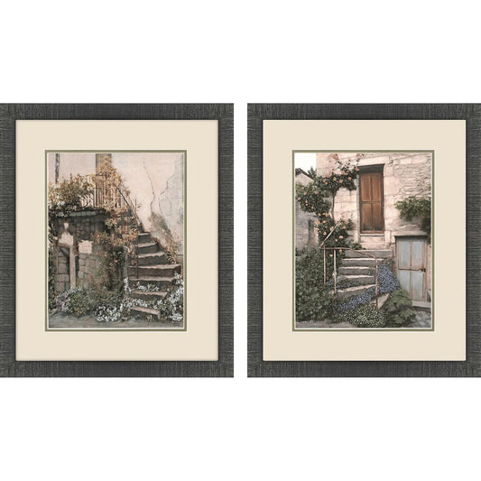 Porte Glass Front Grey Framed Wall Art 2PC