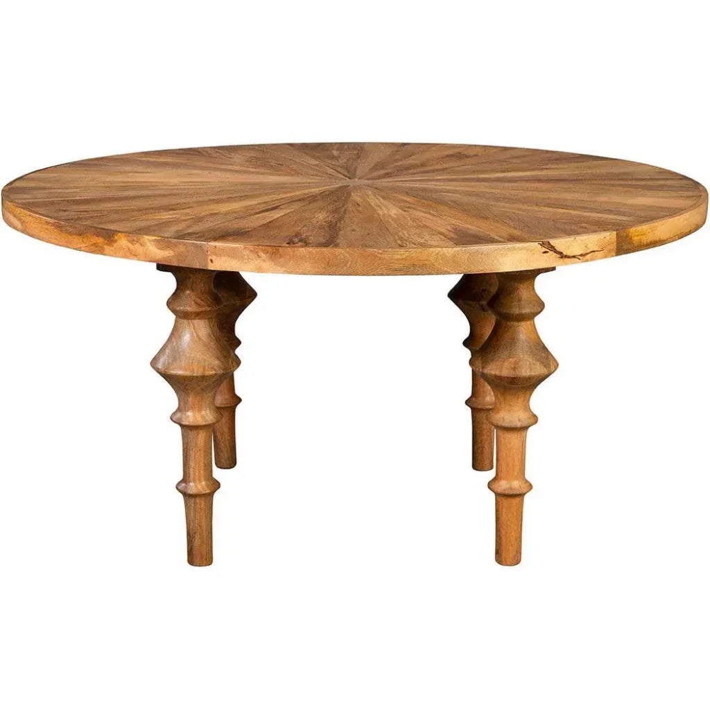 Porter Natural Wooden Round Dining Table-Dining Tables-Furniture Classics-LOOMLAN