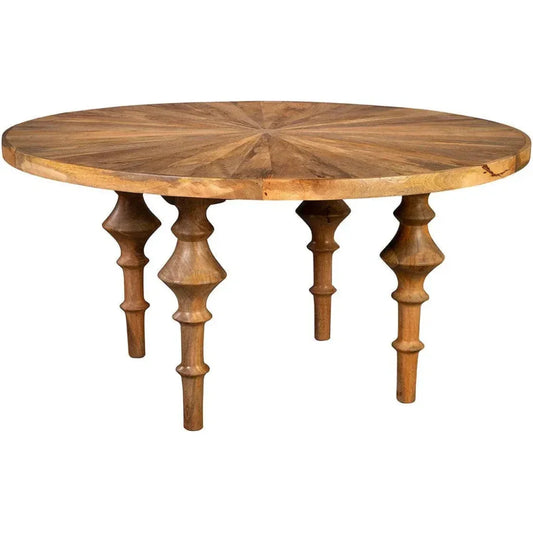 Porter Natural Wooden Round Dining Table-Dining Tables-Furniture Classics-LOOMLAN