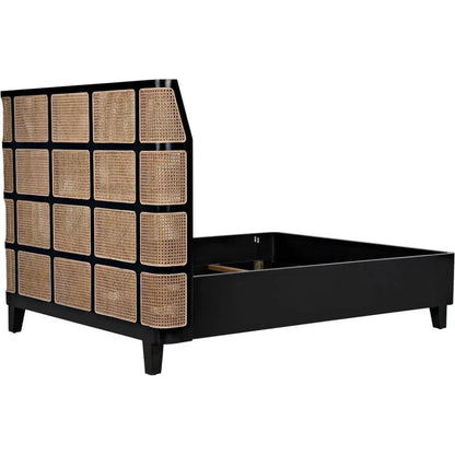 Porto Black Wooden Bed Frame - LOOMLAN - Noir - Beds