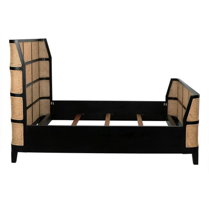 Porto Black Wooden Bed Frame - LOOMLAN - Noir - Beds
