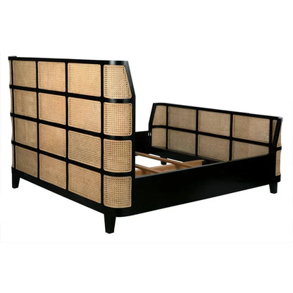 Porto Black Wooden Bed Frame - LOOMLAN - Noir - Beds