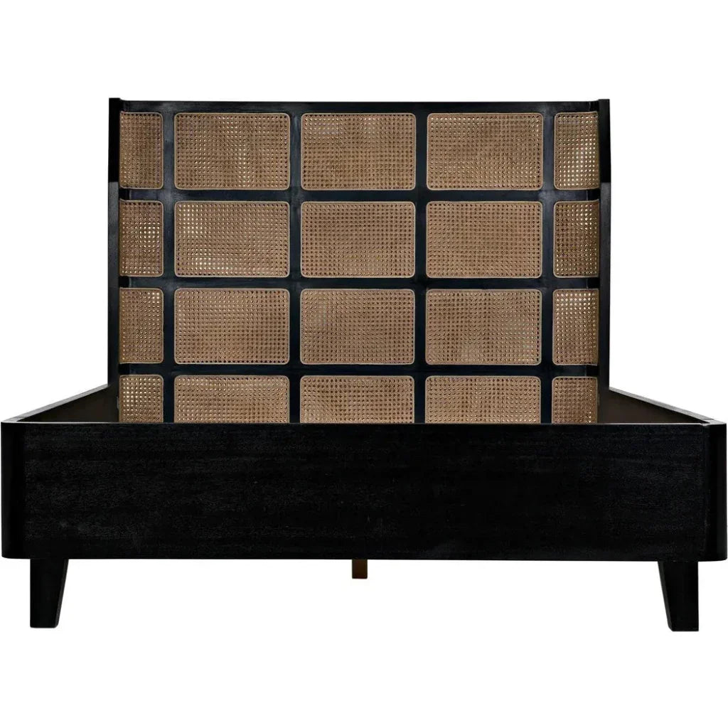 Porto Black Wooden Bed Frame - LOOMLAN - Noir - Beds