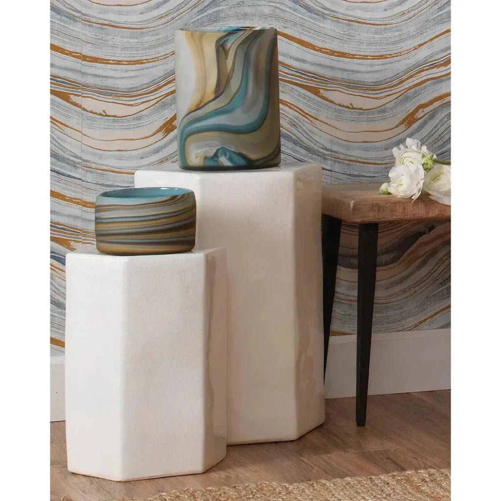 Porto Ceramic Hexagon Side Table