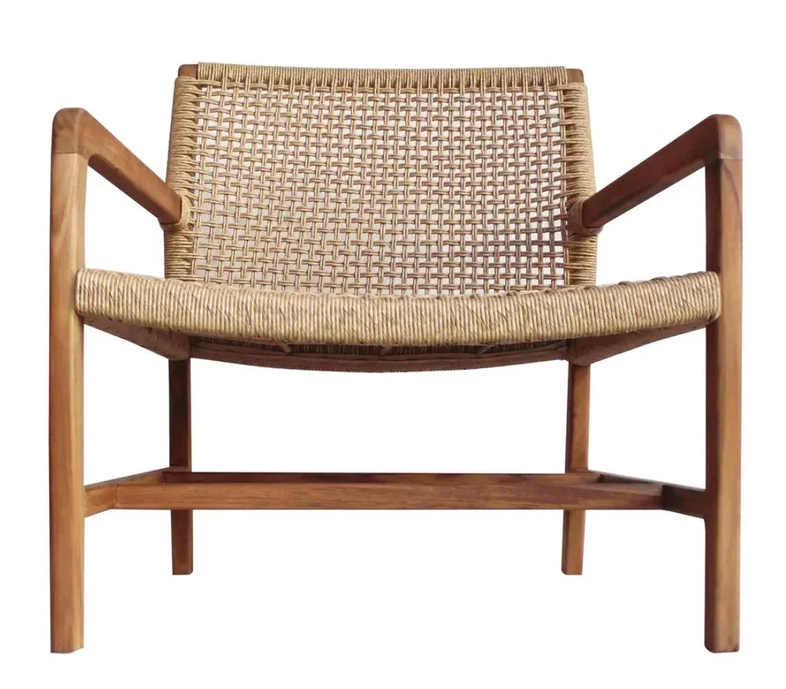 Porto Wood Framed Patio Occasional Chair-Outdoor Accent Chairs-Artesia-LOOMLAN
