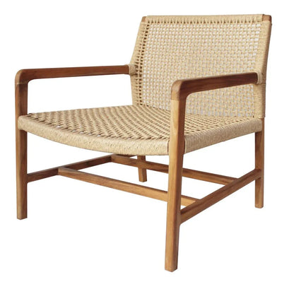 Porto Wood Framed Patio Occasional Chair-Outdoor Accent Chairs-Artesia-LOOMLAN