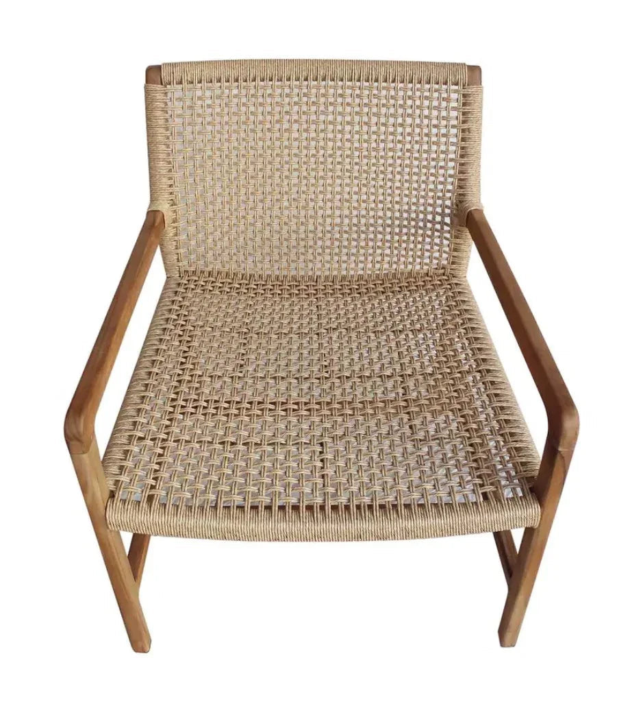 Porto Wood Framed Patio Occasional Chair-Outdoor Accent Chairs-Artesia-LOOMLAN