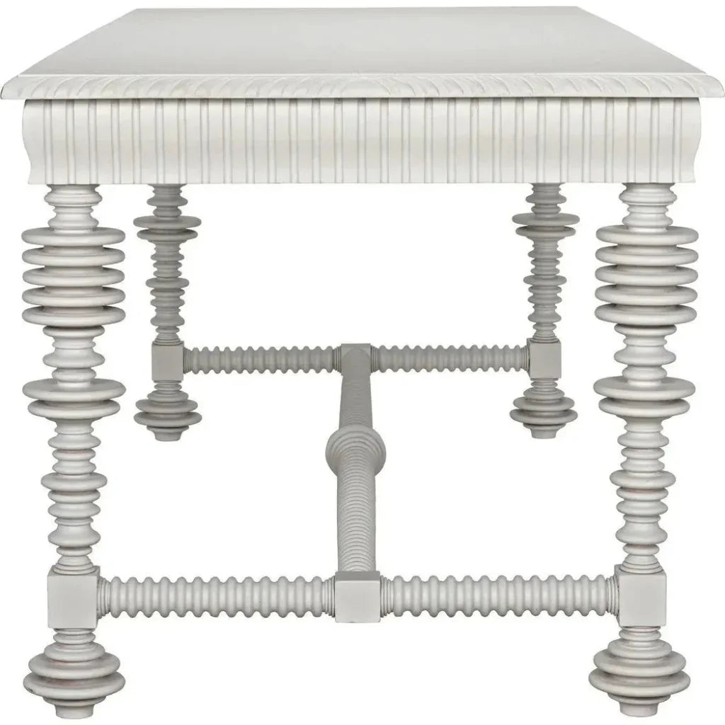 Portuguese Carved Wooden Desk-Home Office Desks-Noir-LOOMLAN